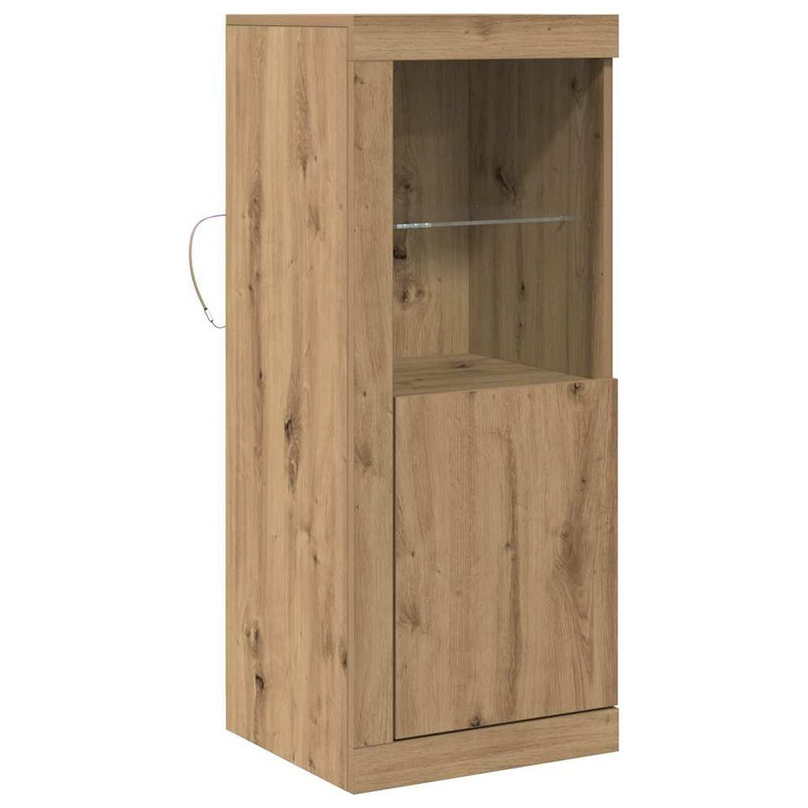 Dressoir Met Led-Verlichting 41X37X100 Cm Artisanaal Eiken artisanaal eikenkleurig