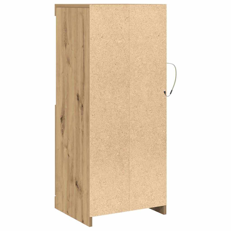 Dressoir Met Led-Verlichting 41X37X100 Cm Artisanaal Eiken artisanaal eikenkleurig
