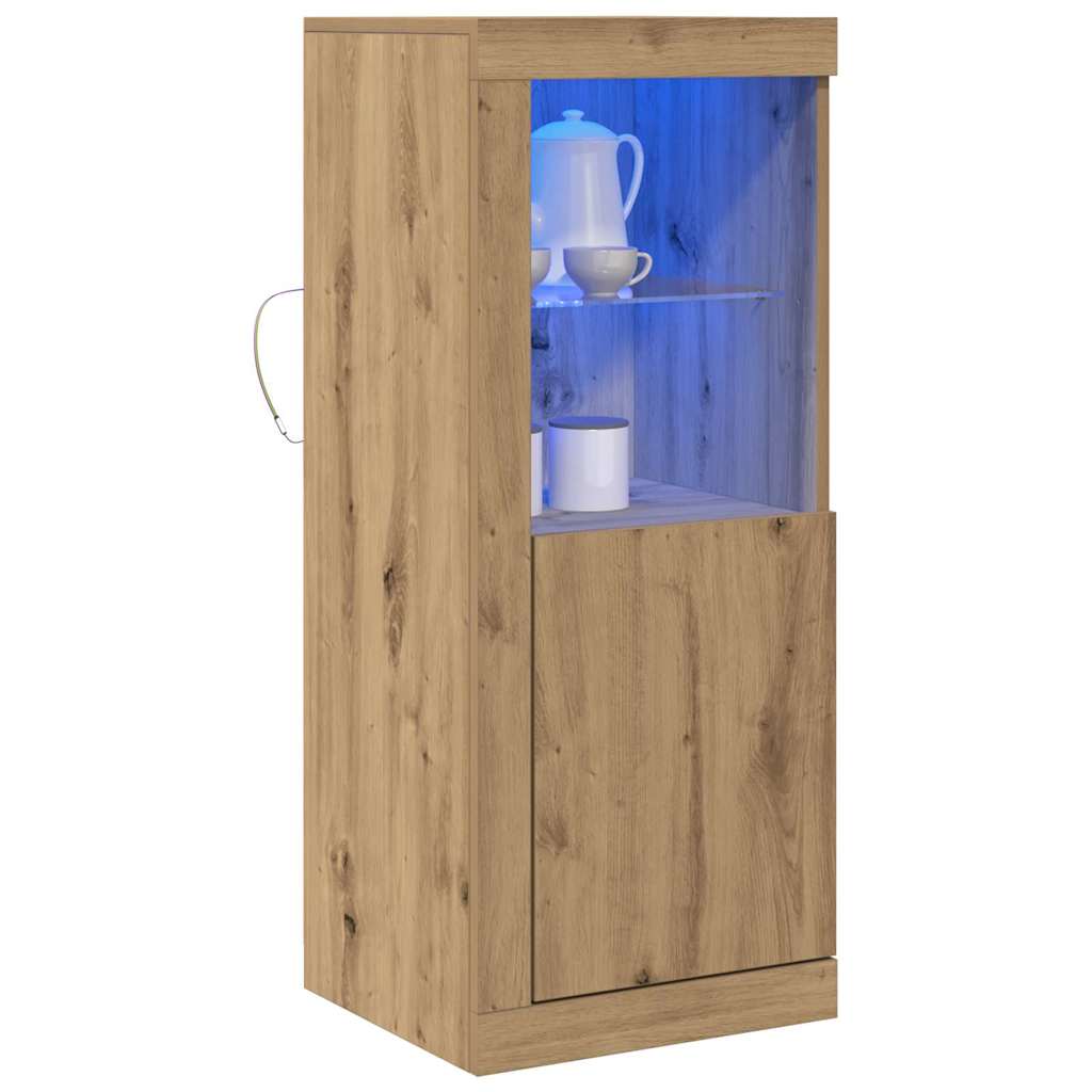 Dressoir Met Led-Verlichting 41X37X100 Cm Artisanaal Eiken artisanaal eikenkleurig