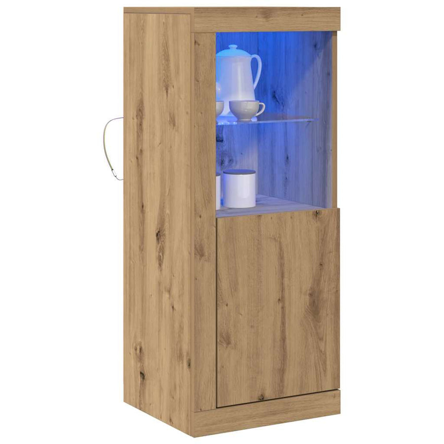 Dressoir Met Led-Verlichting 41X37X100 Cm Artisanaal Eiken artisanaal eikenkleurig