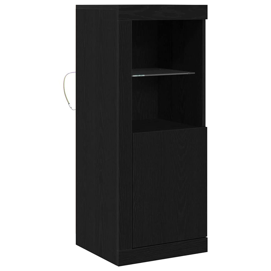 Dressoir Met Led-Verlichting 41X37X100 Cm Kleurig Zwart eiken