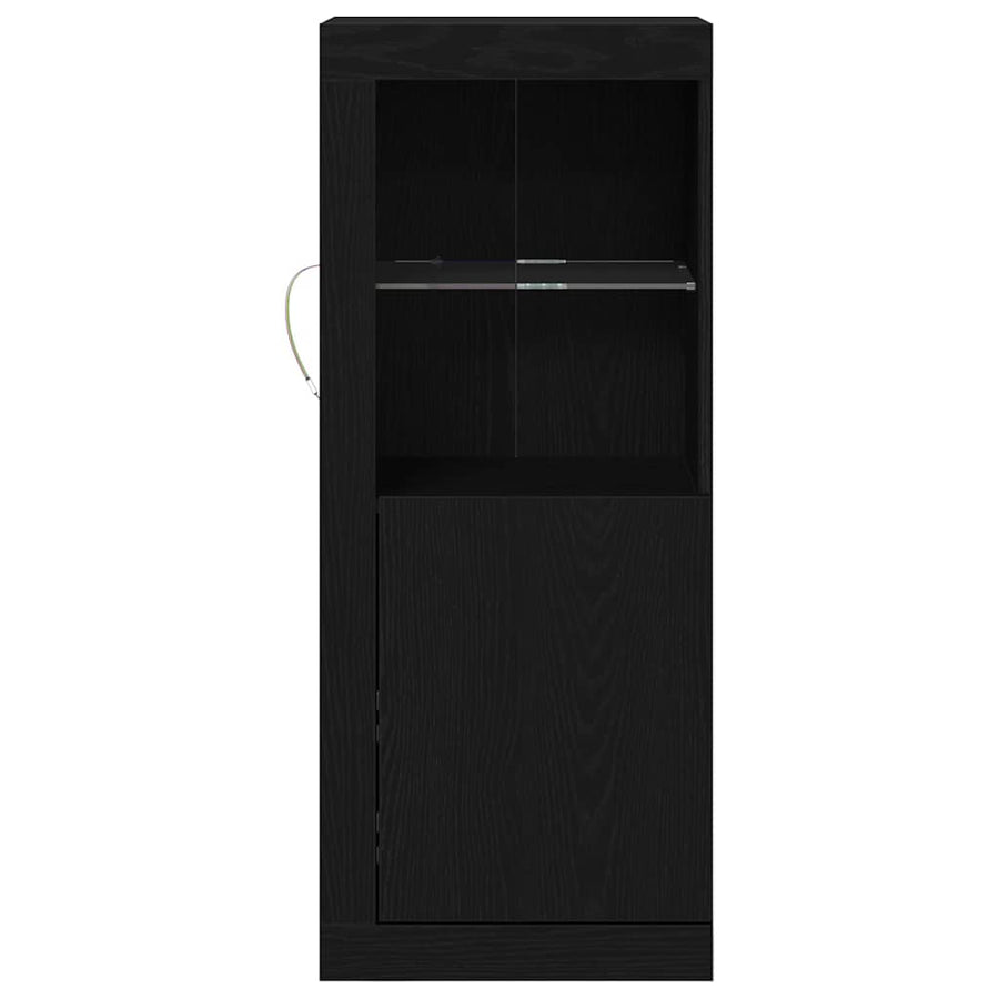 Dressoir Met Led-Verlichting 41X37X100 Cm Kleurig Zwart eiken