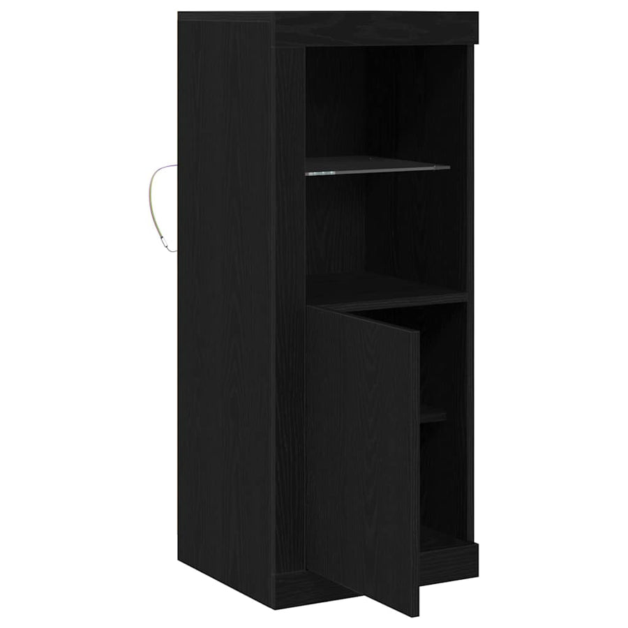 Dressoir Met Led-Verlichting 41X37X100 Cm Kleurig Zwart eiken
