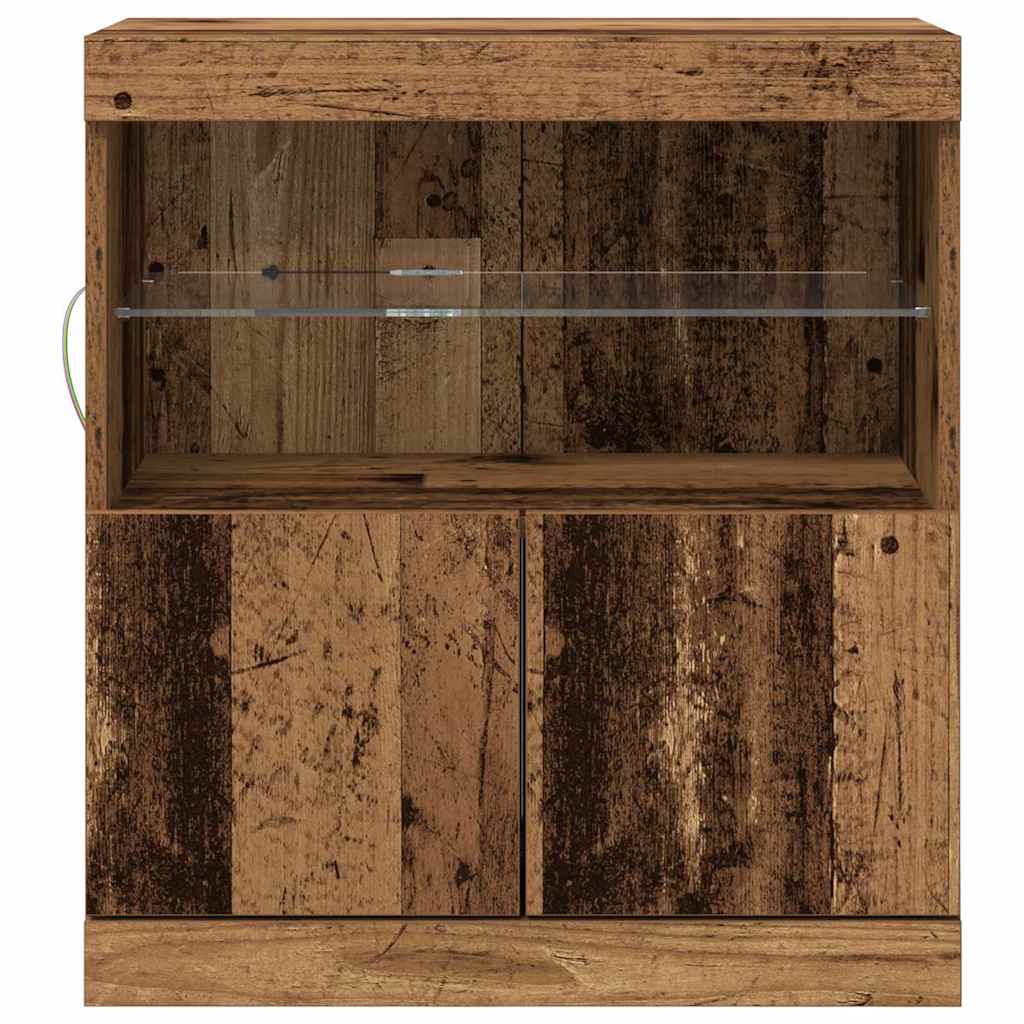 LED Sideboard Bruin 60,5 x 37 x 67 cm Bewerkt hout