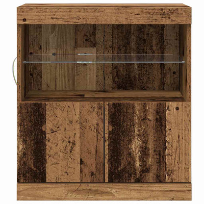 LED Sideboard Bruin 60,5 x 37 x 67 cm Bewerkt hout