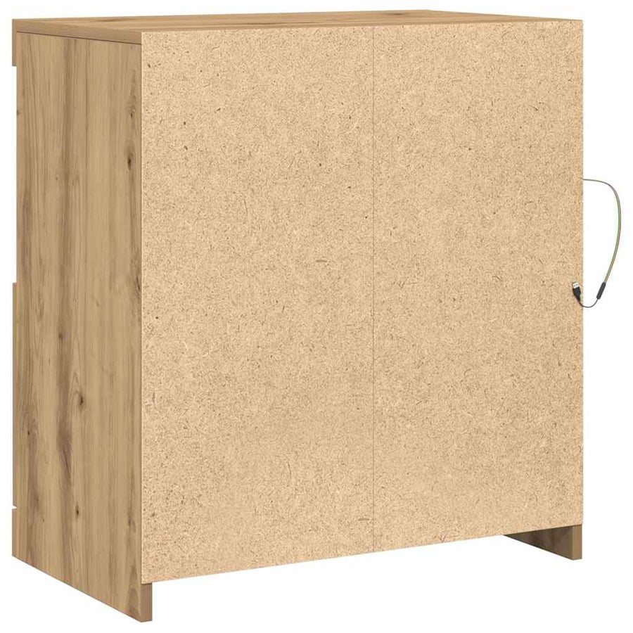 LED Sideboard Bruin 60,5 x 37 x 67 cm Bewerkt hout
