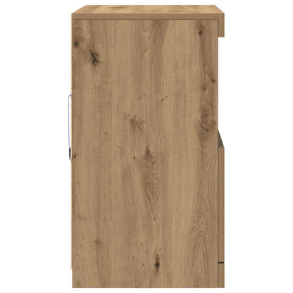 LED Sideboard Bruin 60,5 x 37 x 67 cm Bewerkt hout