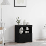 Dressoir LED 60,5x37x67 cm zwart bewerkt hout