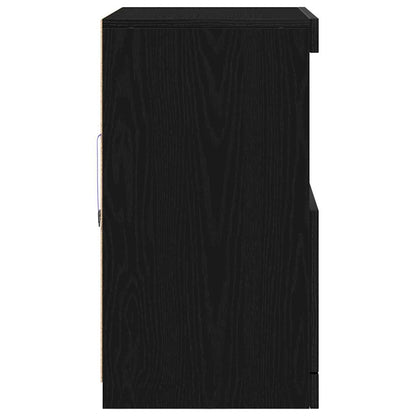LED Sideboard Zwart 60,5 x 37 x 67 cm Bewerkt hout