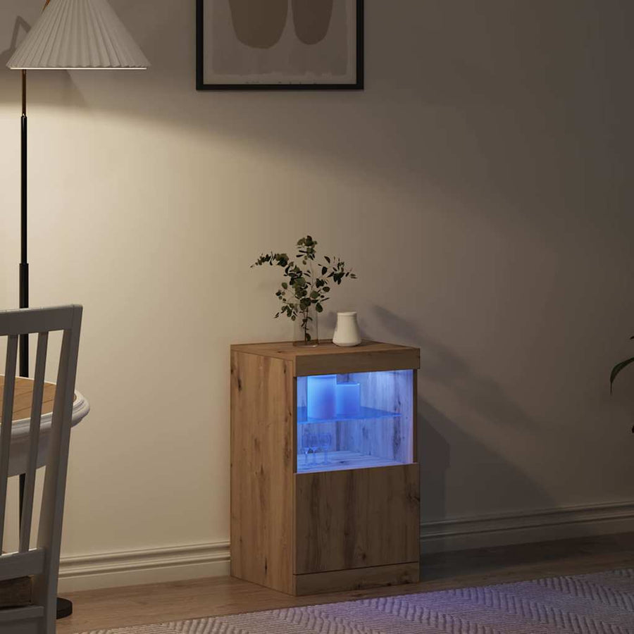 LED Sideboard Artisan Eiken 41 x 37 x 67 cm Bewerkt hout