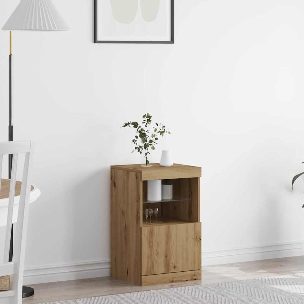 LED Sideboard Artisan Eiken 41 x 37 x 67 cm Bewerkt hout