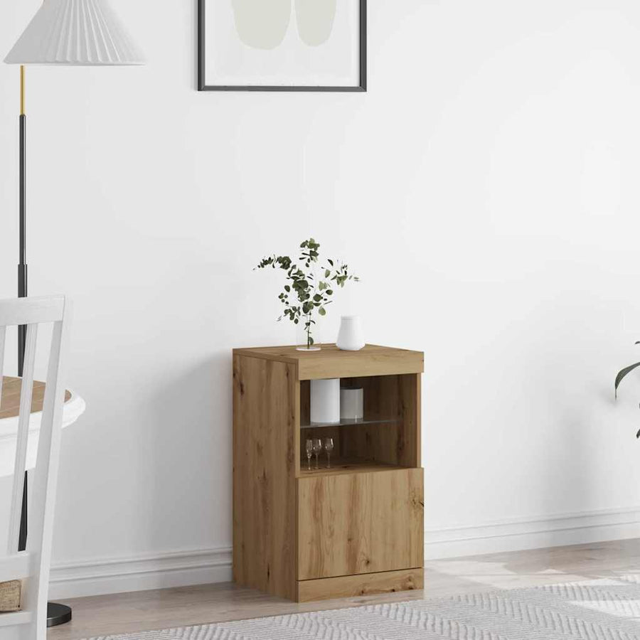 LED Sideboard Artisan Eiken 41 x 37 x 67 cm Bewerkt hout