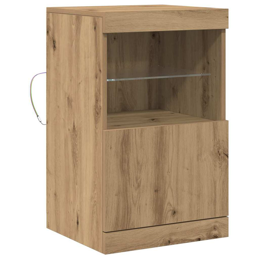 LED Sideboard Artisan Eiken 41 x 37 x 67 cm Bewerkt hout