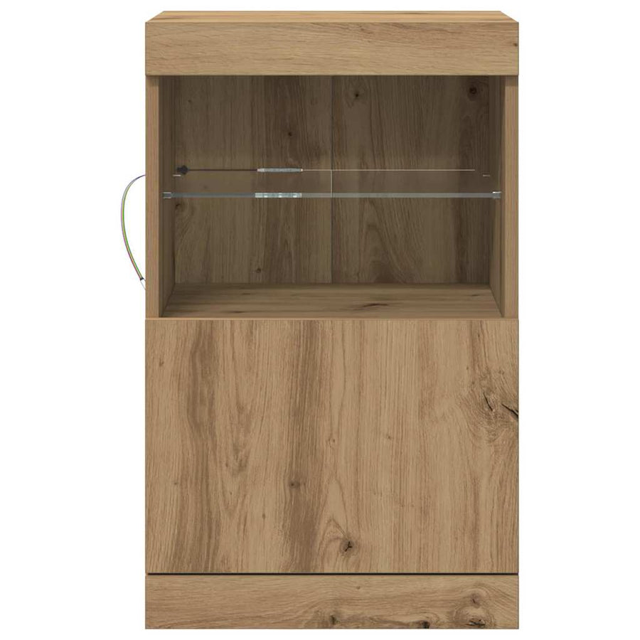 LED Sideboard Artisan Eiken 41 x 37 x 67 cm Bewerkt hout