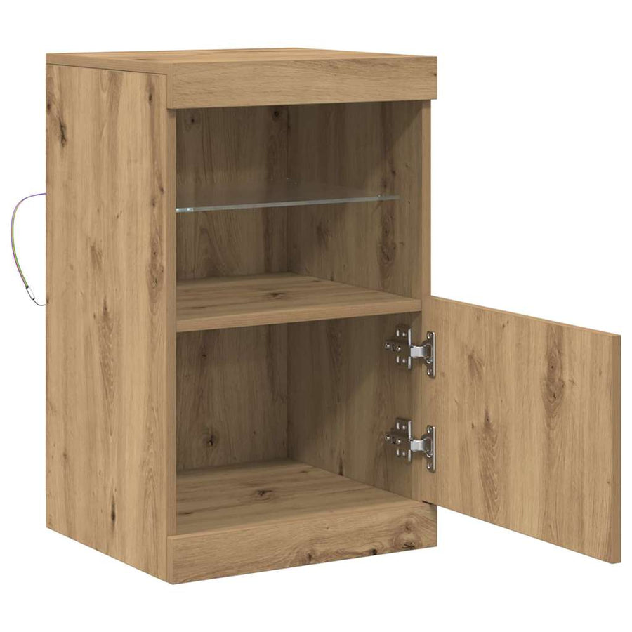 LED Sideboard Artisan Eiken 41 x 37 x 67 cm Bewerkt hout