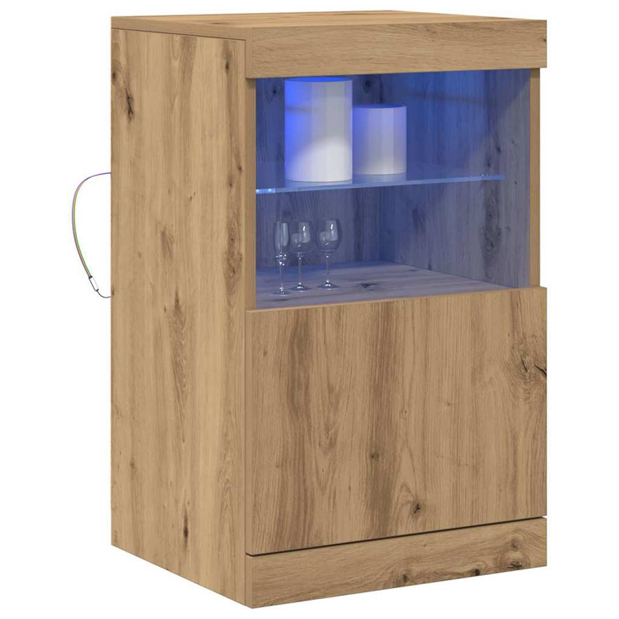 LED Sideboard Artisan Eiken 41 x 37 x 67 cm Bewerkt hout