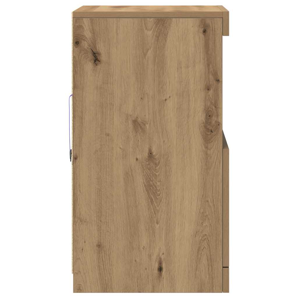 LED Sideboard Artisan Eiken 41 x 37 x 67 cm Bewerkt hout
