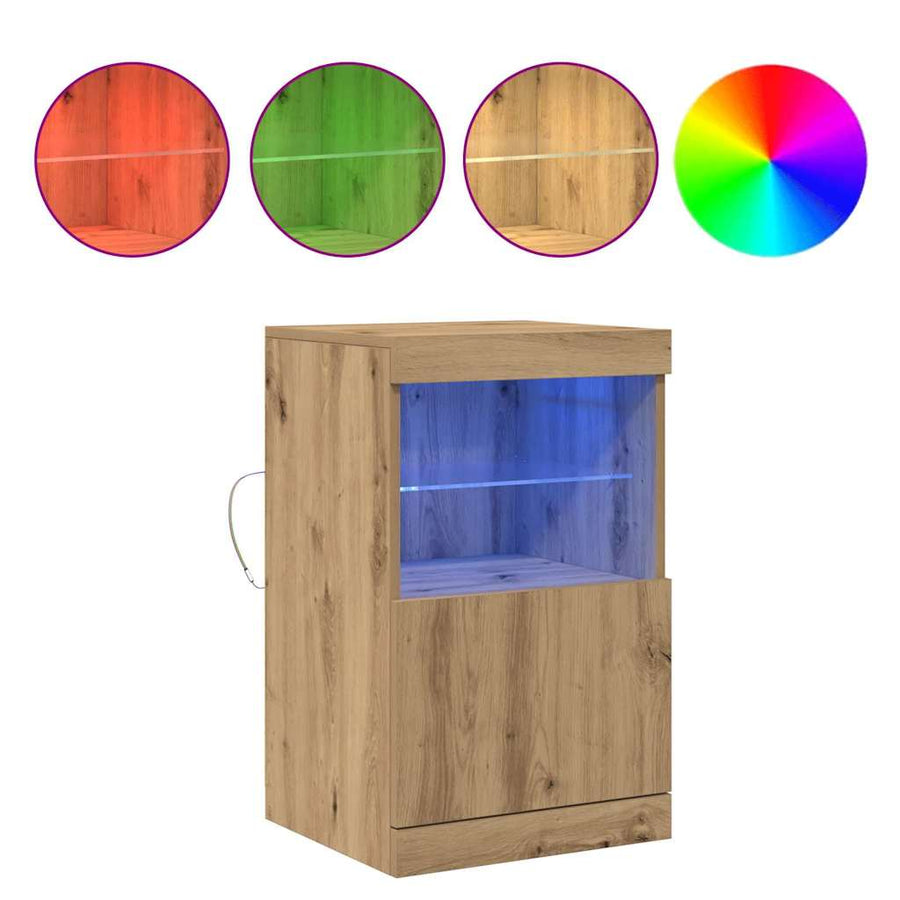 LED Sideboard Artisan Eiken 41 x 37 x 67 cm Bewerkt hout