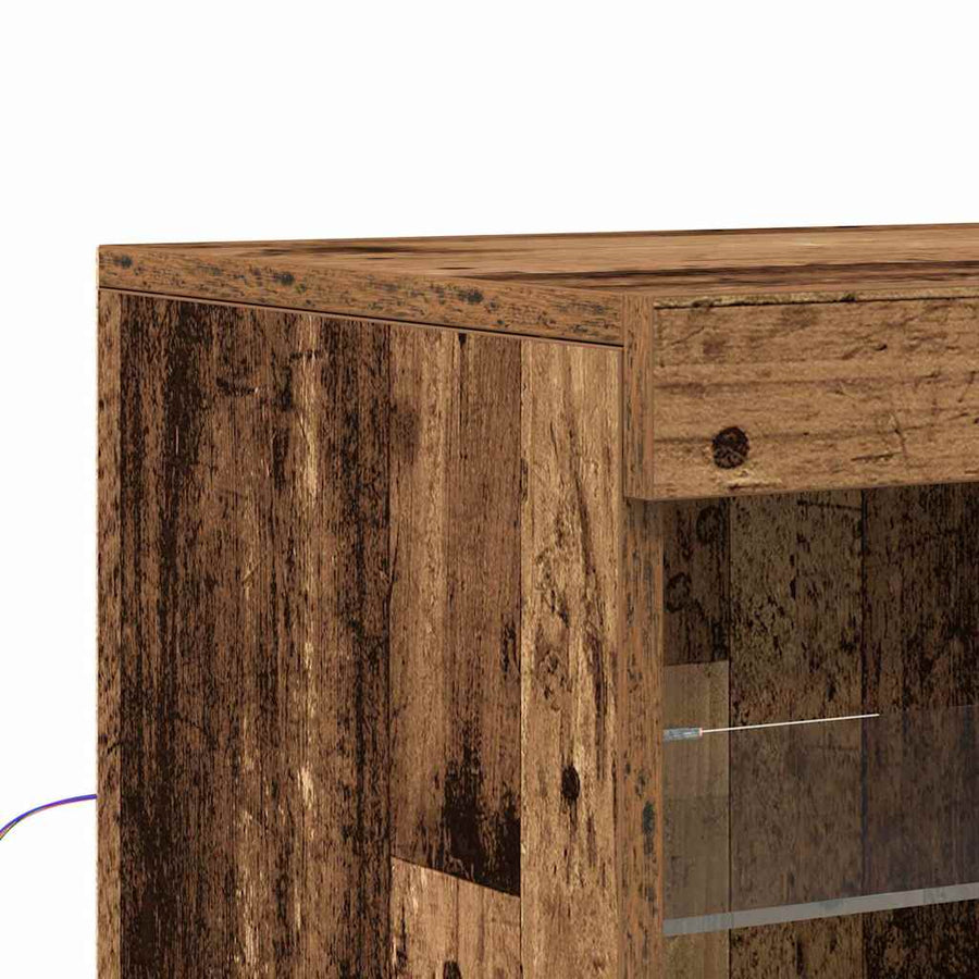 LED Sideboard Oudhout 41 x 37 x 100 cm Bewerkt hout