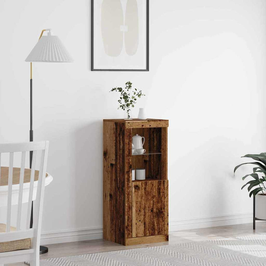 LED Sideboard Oudhout 41 x 37 x 100 cm Bewerkt hout