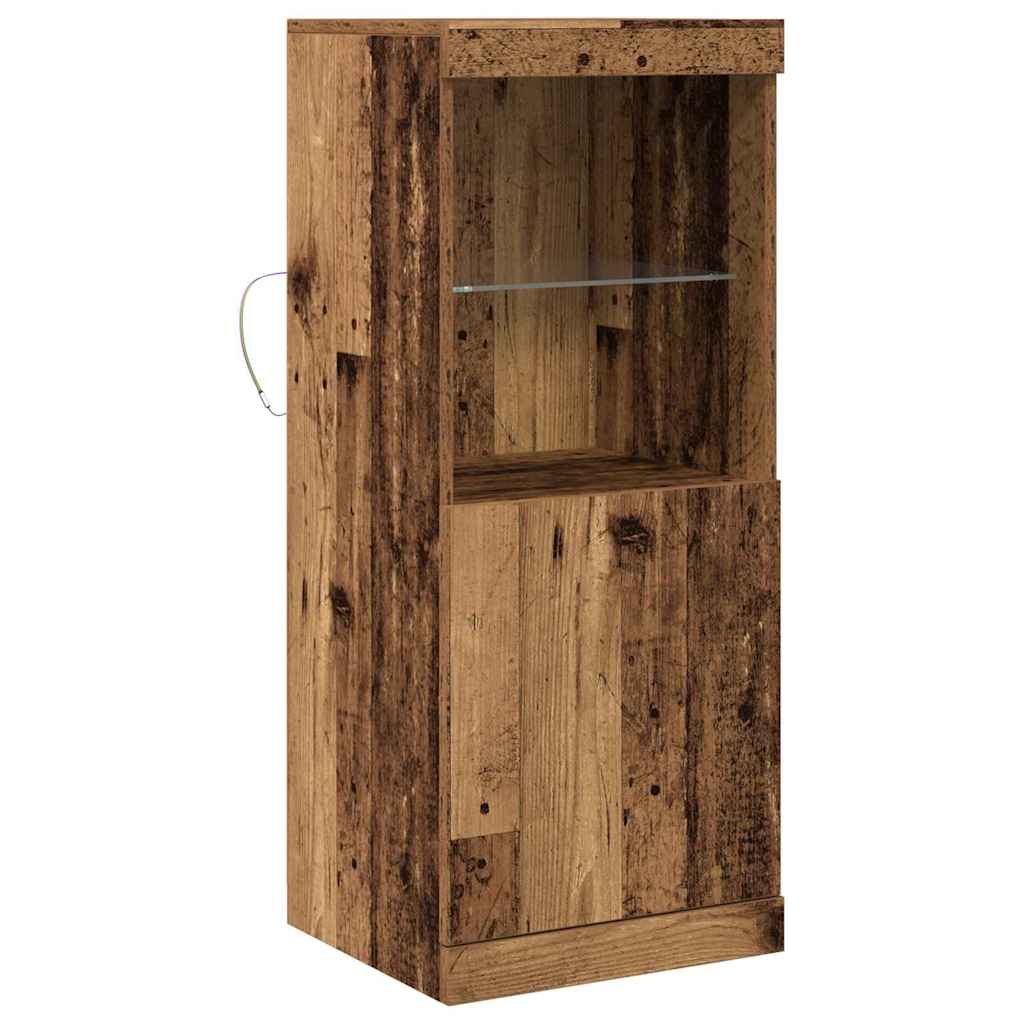 LED Sideboard Oudhout 41 x 37 x 100 cm Bewerkt hout