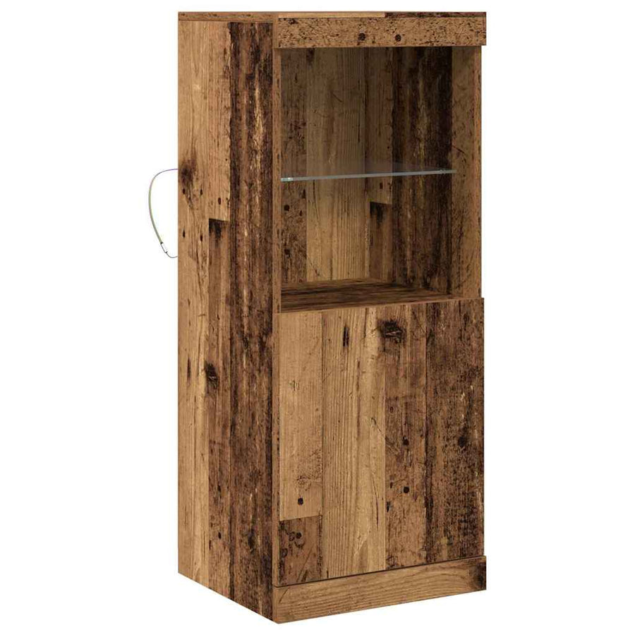 LED Sideboard Oudhout 41 x 37 x 100 cm Bewerkt hout