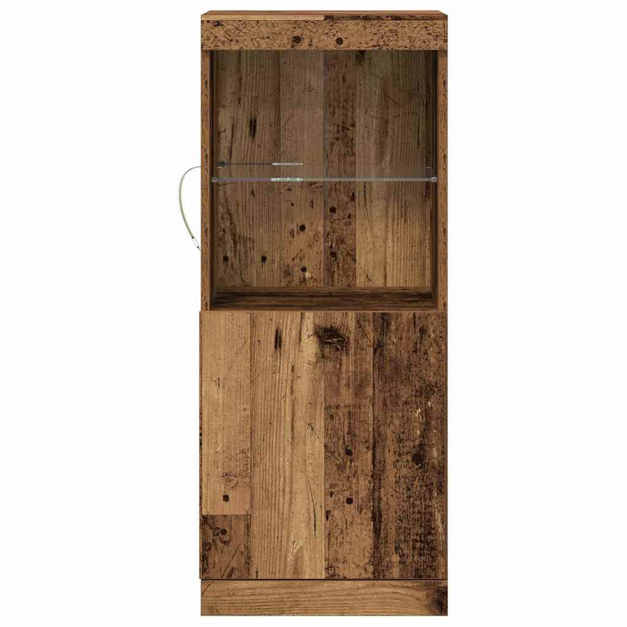 LED Sideboard Oudhout 41 x 37 x 100 cm Bewerkt hout