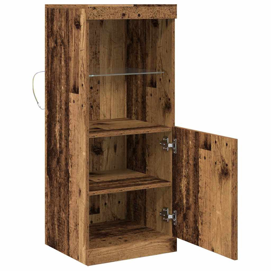 LED Sideboard Oudhout 41 x 37 x 100 cm Bewerkt hout