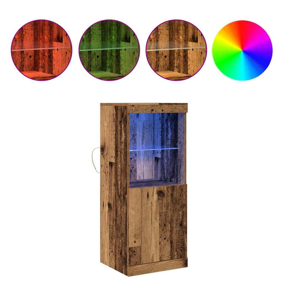 LED Sideboard Oudhout 41 x 37 x 100 cm Bewerkt hout