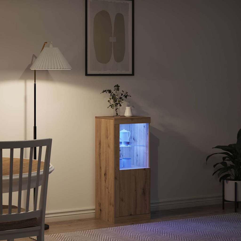 LED Sideboard Artisan Eiken 41 x 37 x 100 cm Bewerkt hout