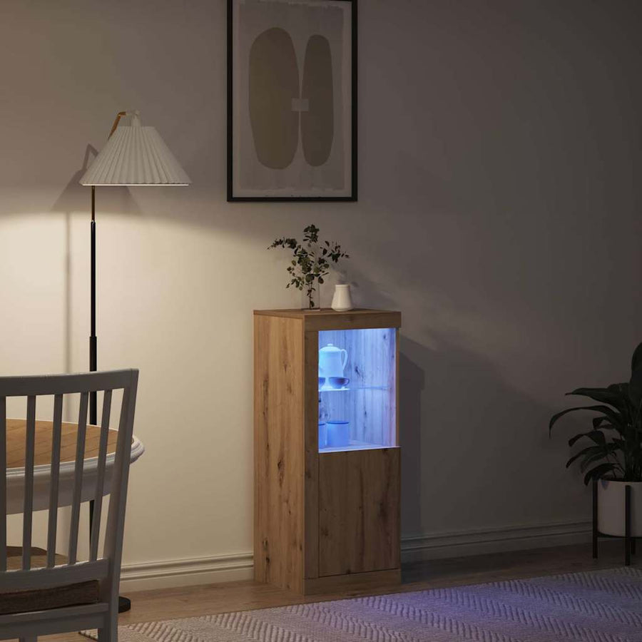 LED Sideboard Artisan Eiken 41 x 37 x 100 cm Bewerkt hout