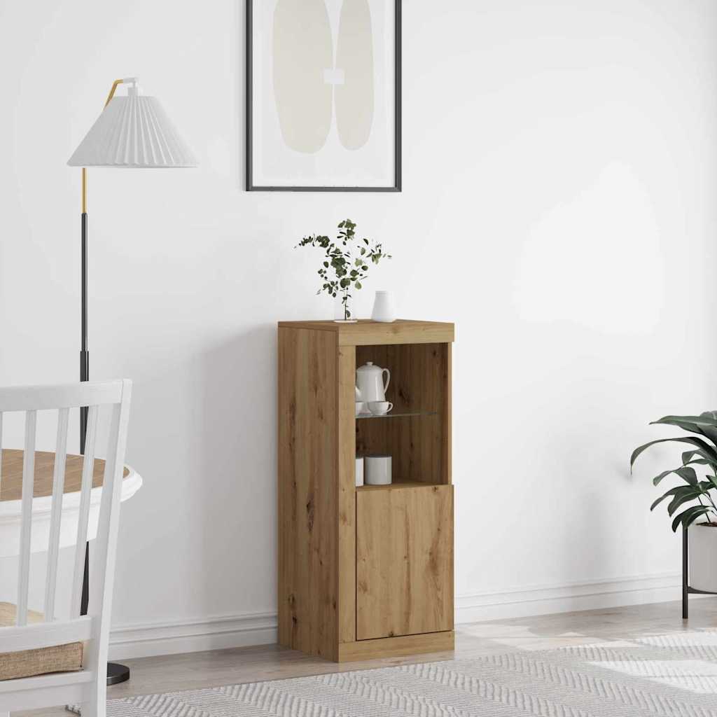 LED Sideboard Artisan Eiken 41 x 37 x 100 cm Bewerkt hout