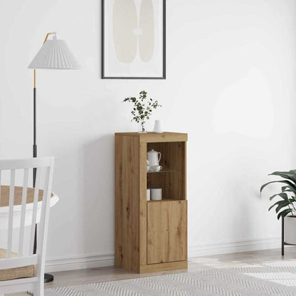 LED Sideboard Artisan Eiken 41 x 37 x 100 cm Bewerkt hout