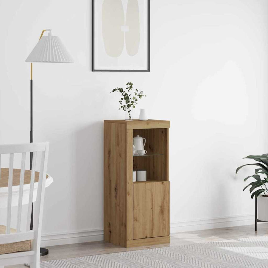 LED Sideboard Artisan Eiken 41 x 37 x 100 cm Bewerkt hout