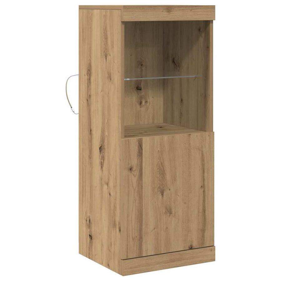 LED Sideboard Artisan Eiken 41 x 37 x 100 cm Bewerkt hout