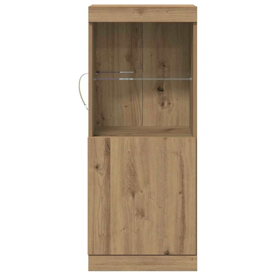 LED Sideboard Artisan Eiken 41 x 37 x 100 cm Bewerkt hout