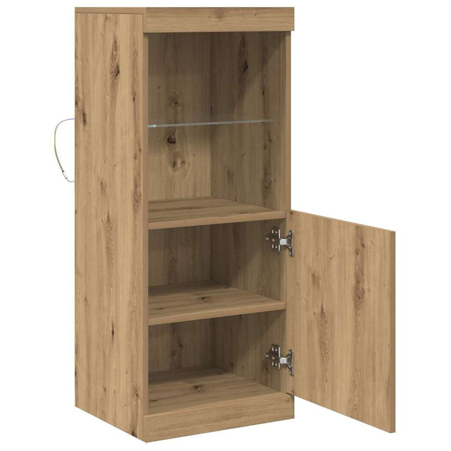 LED Sideboard Artisan Eiken 41 x 37 x 100 cm Bewerkt hout