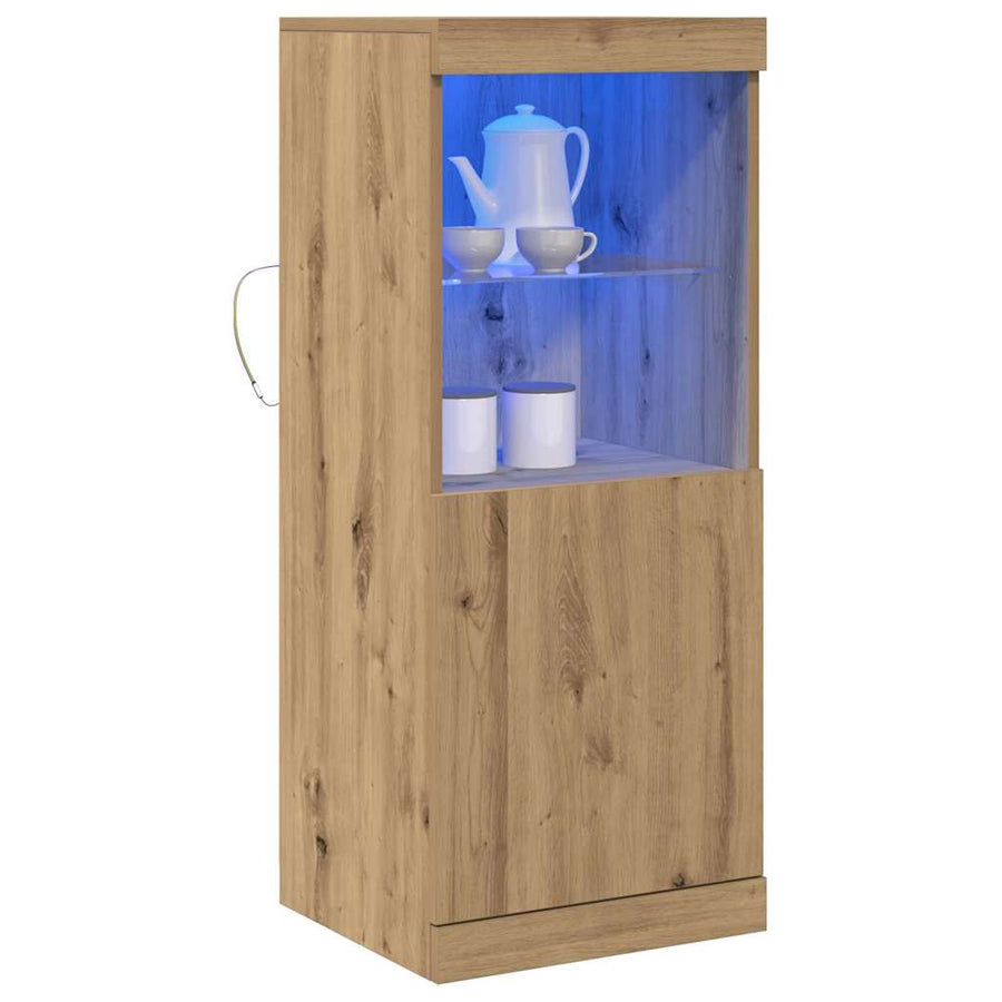 LED Sideboard Artisan Eiken 41 x 37 x 100 cm Bewerkt hout
