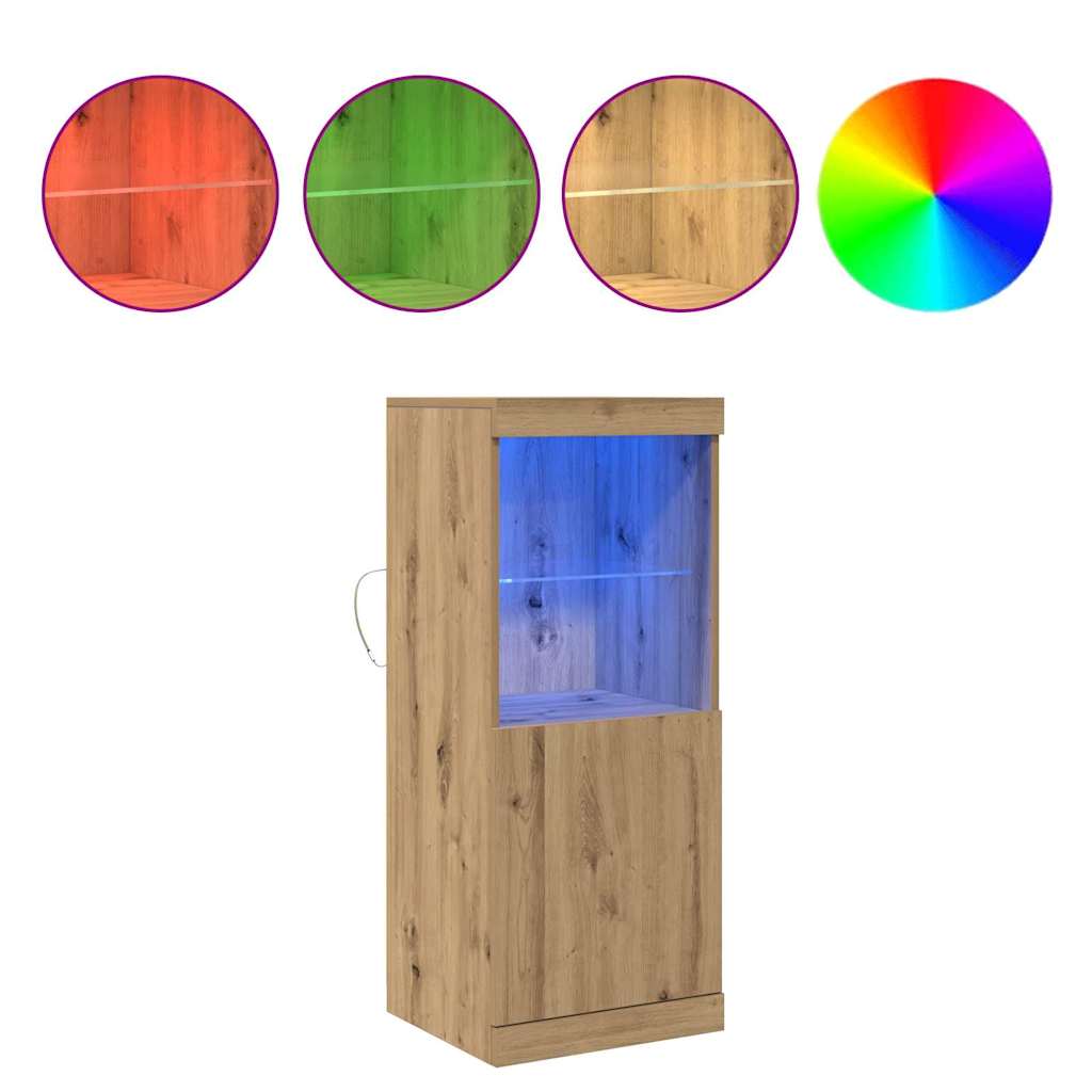 LED Sideboard Artisan Eiken 41 x 37 x 100 cm Bewerkt hout