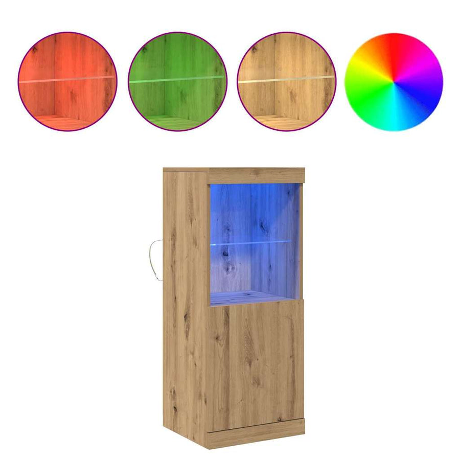LED Sideboard Artisan Eiken 41 x 37 x 100 cm Bewerkt hout