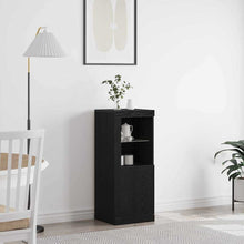 LED Sideboard Zwart Eiken 41 x 37 x 100 cm Bewerkt hout