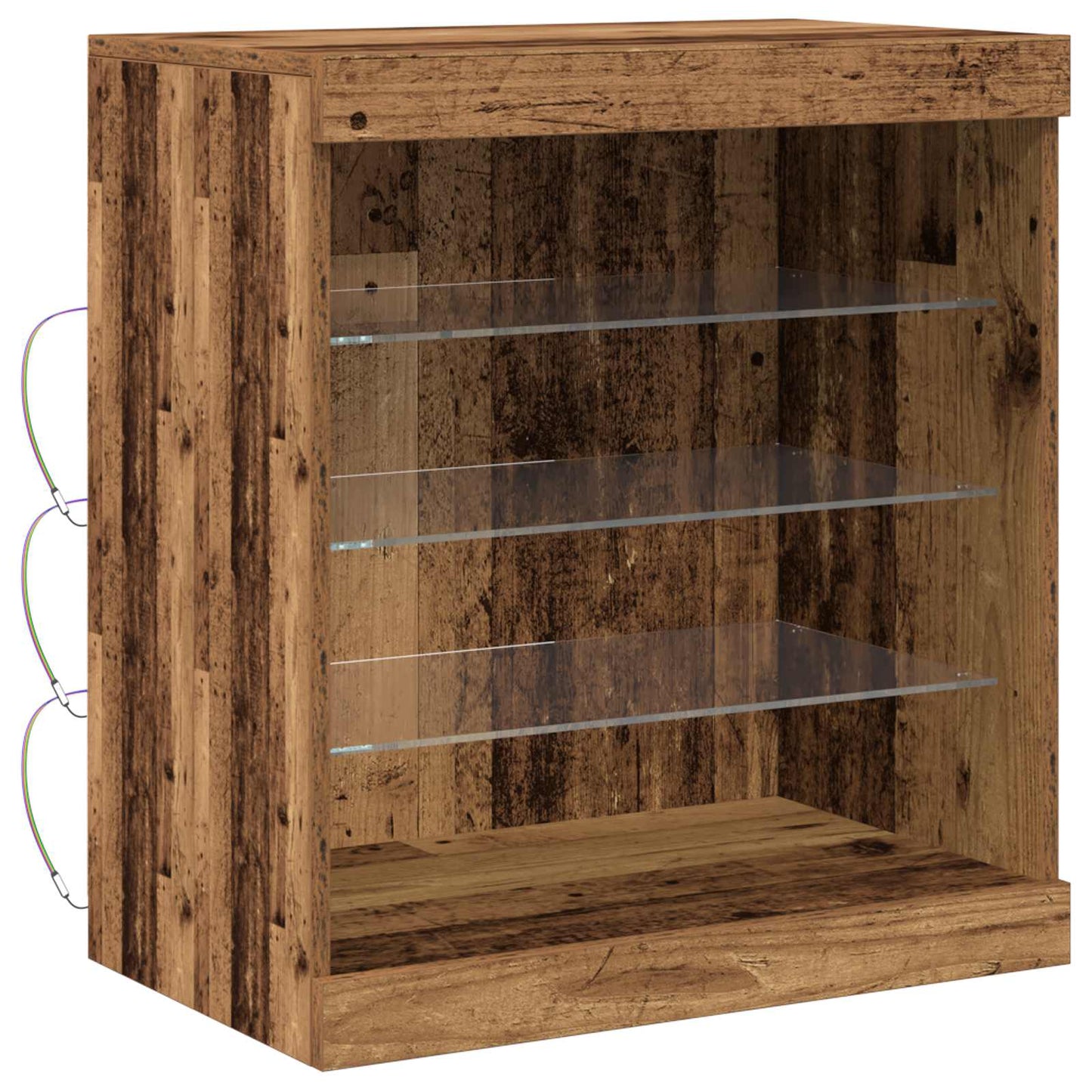 LED Sideboard Oudhout 60,5 x 37 x 67 cm Bewerkt hout