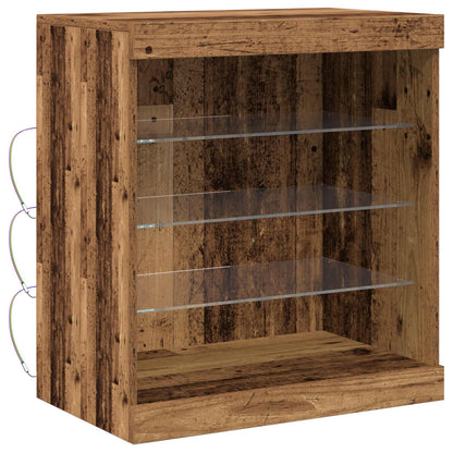 LED Sideboard Oudhout 60,5 x 37 x 67 cm Bewerkt hout