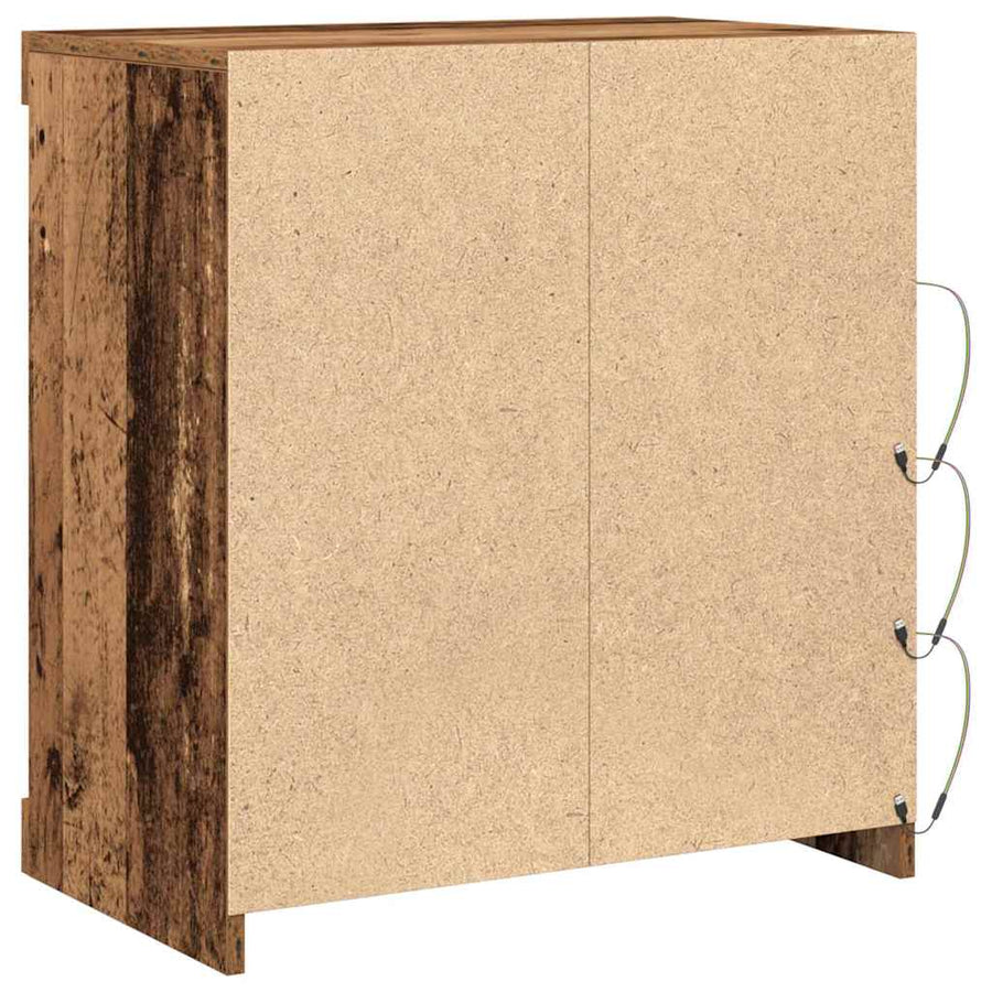 LED Sideboard Oudhout 60,5 x 37 x 67 cm Bewerkt hout