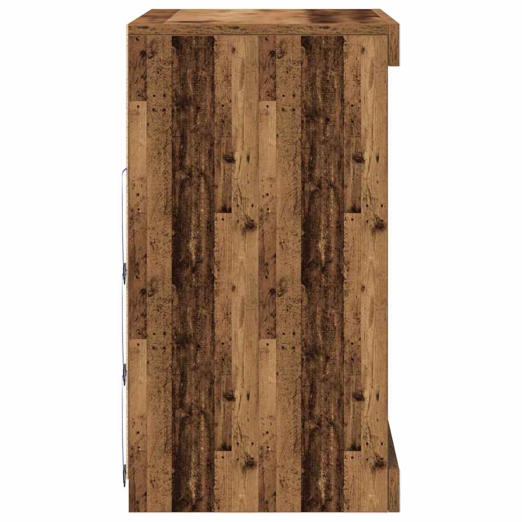 LED Sideboard Oudhout 60,5 x 37 x 67 cm Bewerkt hout