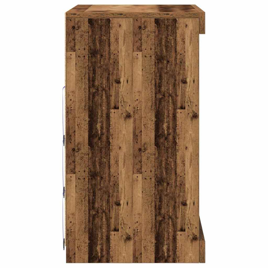 LED Sideboard Oudhout 60,5 x 37 x 67 cm Bewerkt hout