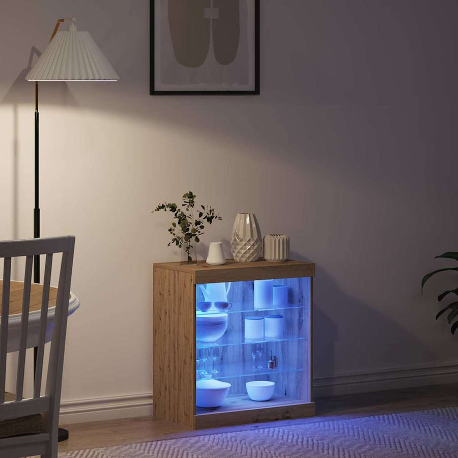 LED Sideboard Artisan Eiken 60,5 x 37 x 67 cm Bewerkt hout