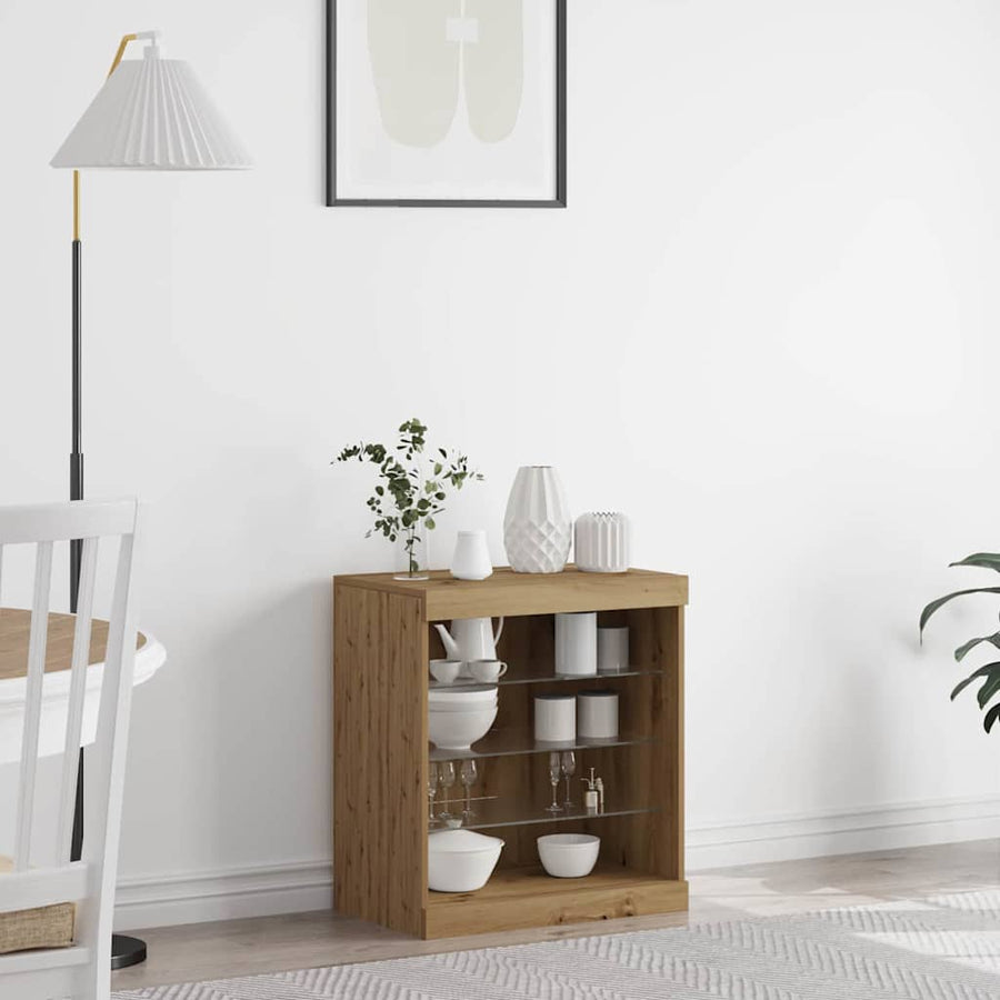 LED Sideboard Artisan Eiken 60,5 x 37 x 67 cm Bewerkt hout