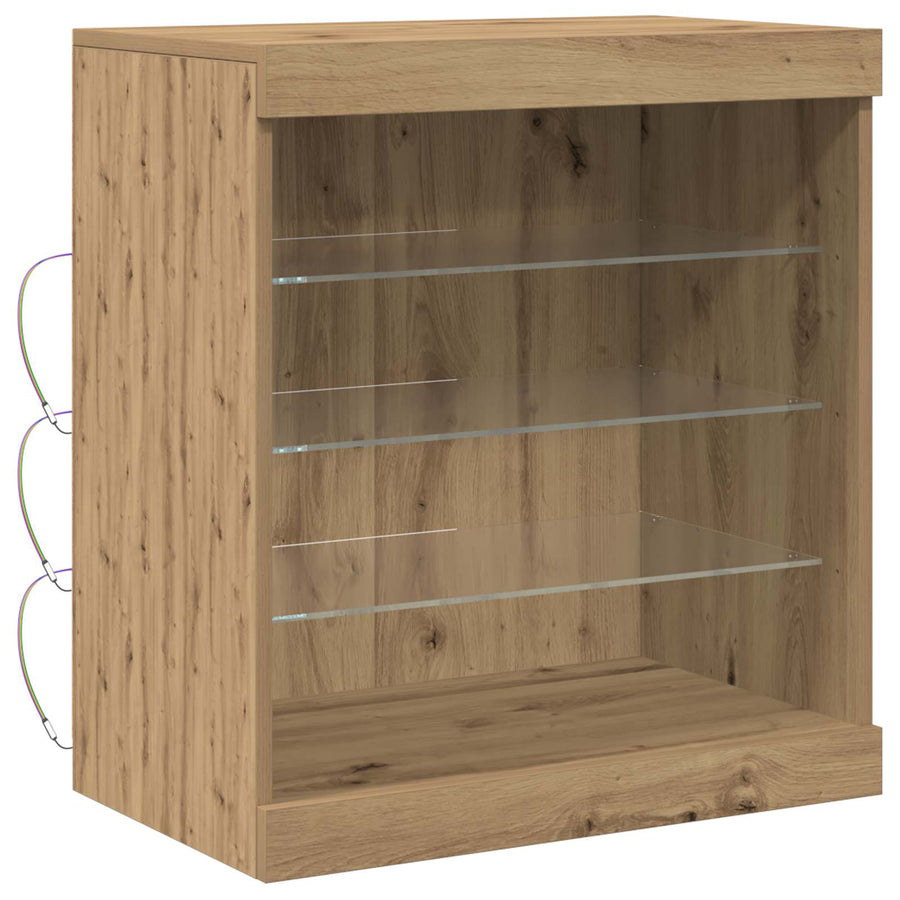 LED Sideboard Artisan Eiken 60,5 x 37 x 67 cm Bewerkt hout