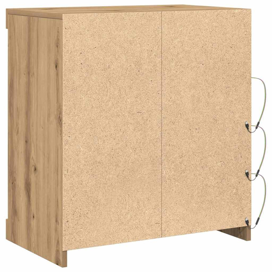 LED Sideboard Artisan Eiken 60,5 x 37 x 67 cm Bewerkt hout
